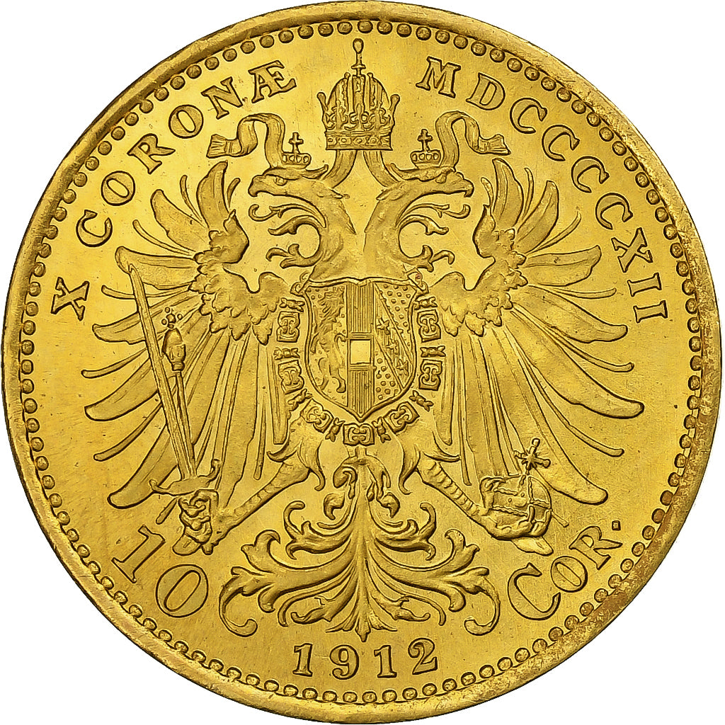 Autriche, Franz Joseph I, 10 Corona, 1912, Refrappe officielle, Or, SPL+