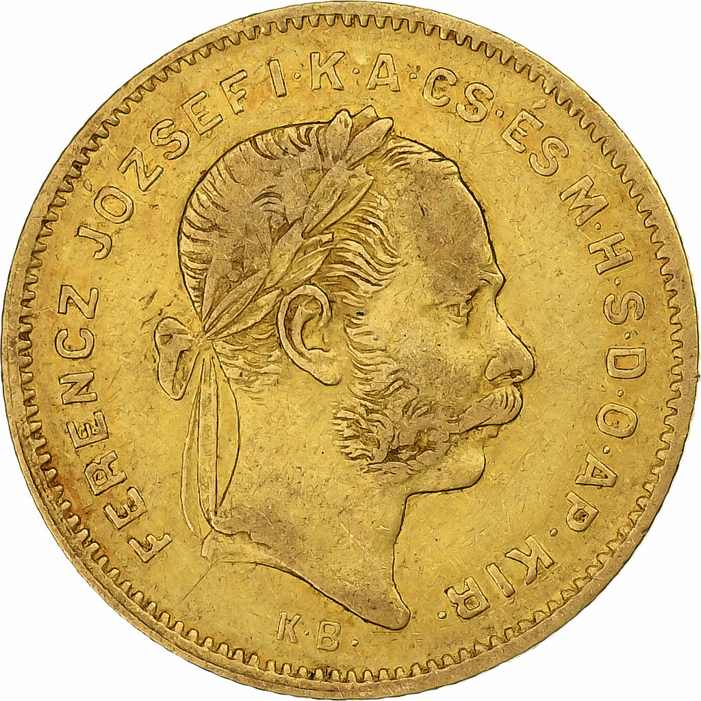Hongarije, Franz Joseph I, 4 Forint 10 Francs, 1871, Kormoczbanya, Goud, ZF