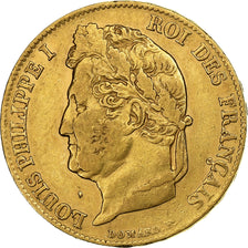 França, 20 Francs, Louis-Philippe, 1840, Paris, Dourado, EF(40-45)