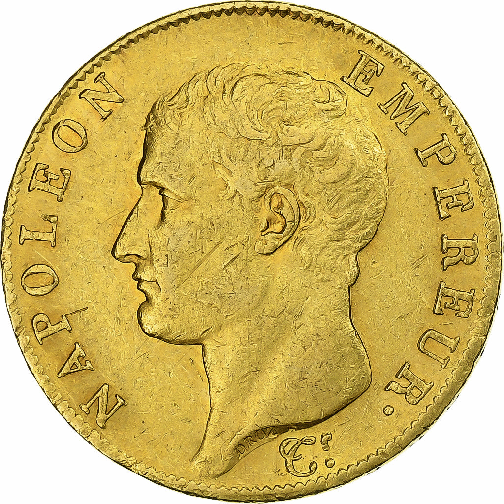 França, 40 Francs, Napoléon I, AN 13, Paris, Dourado, AU(50-53), Le