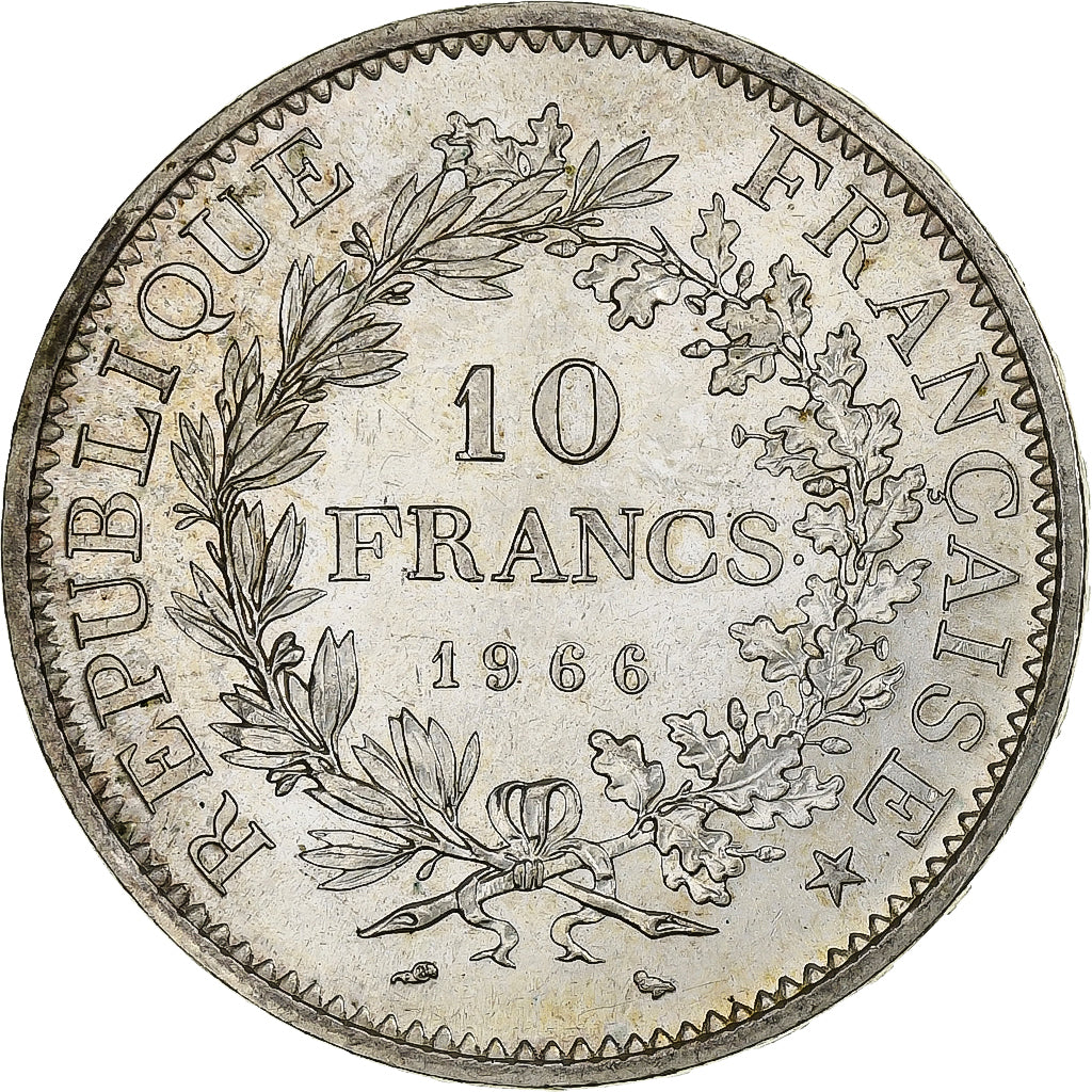 France, 10 Francs, Hercule, 1966, Paris, Silver, MS(63), Gadoury:813, KM:932