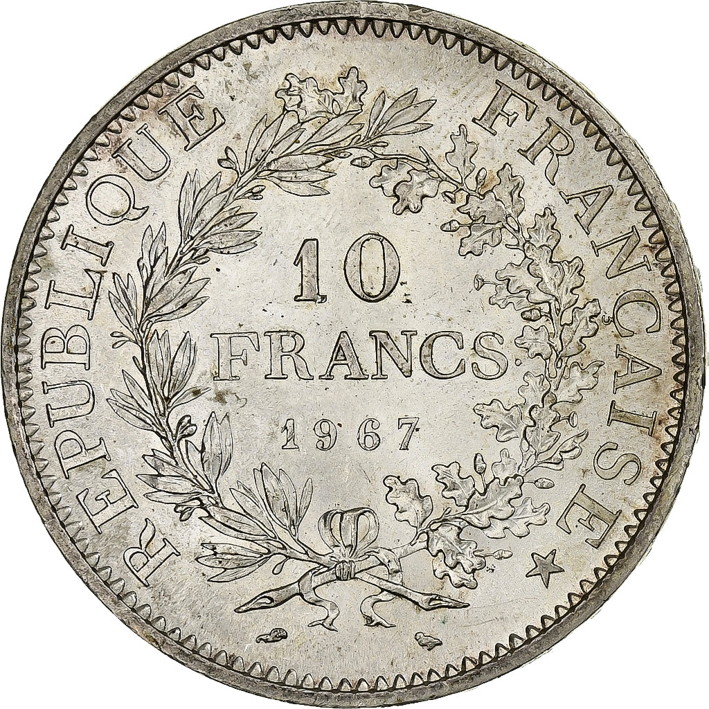 France, 10 Francs, Hercule, 1967, Paris, Silver, MS(63), Gadoury:813, KM:932