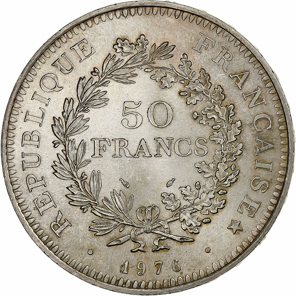 Frankrijk, 50 Francs, Hercule, 1976, Paris, Zilver, UNC-, Gadoury:882, KM:941.1