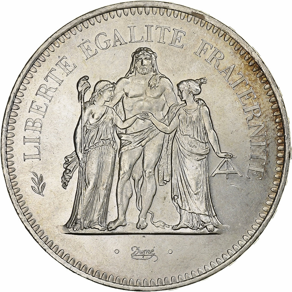 France, 50 Francs, Hercule, 1977, Paris, Silver, MS(63), Gadoury:882, KM:941.1