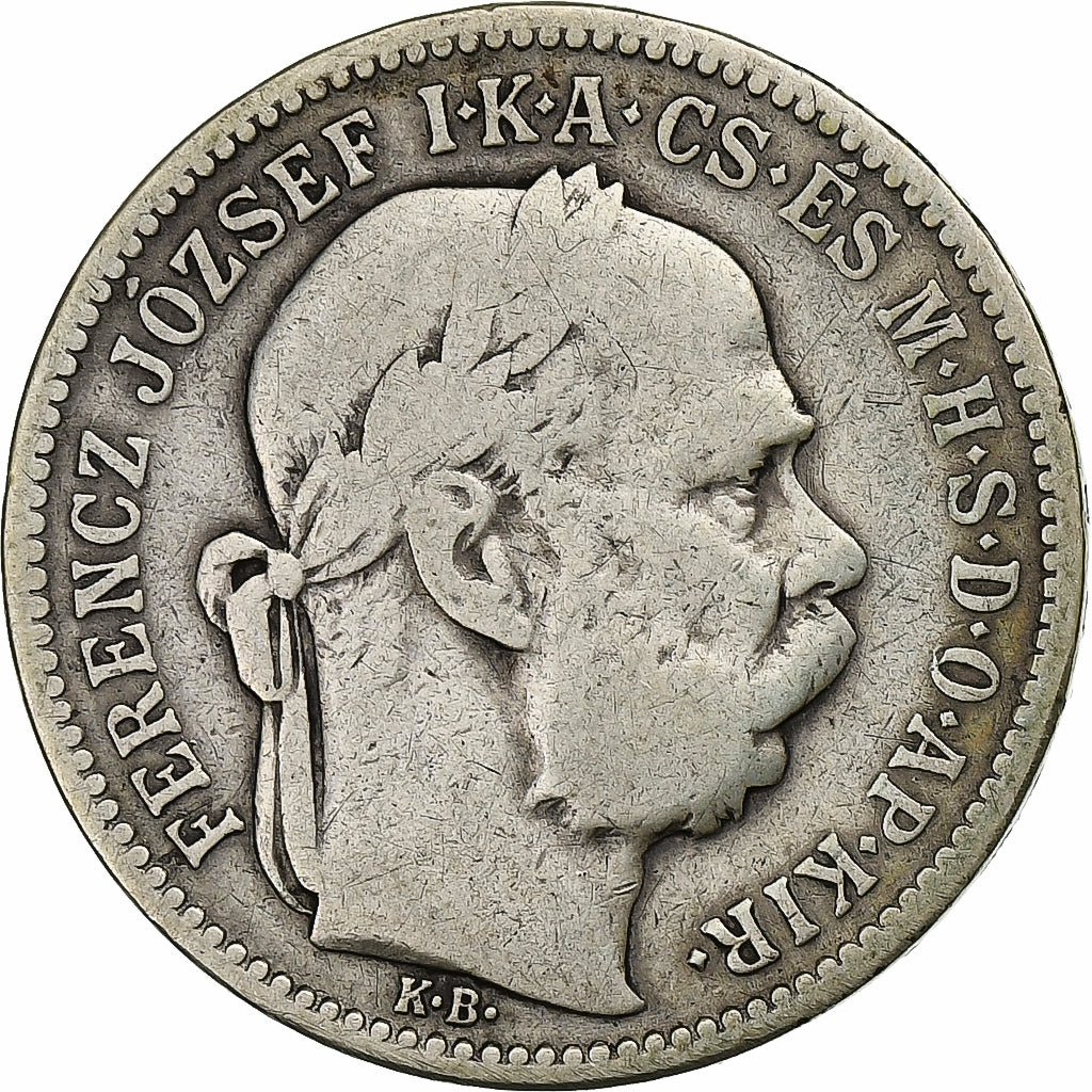 Hungría, Franz Joseph I, Korona, 1895, Kormoczbanya, Plata, BC, KM:484