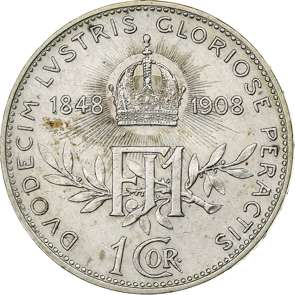 Austria, Franz Joseph I, Corona, 1908, Silver, AU(50-53), KM:2808