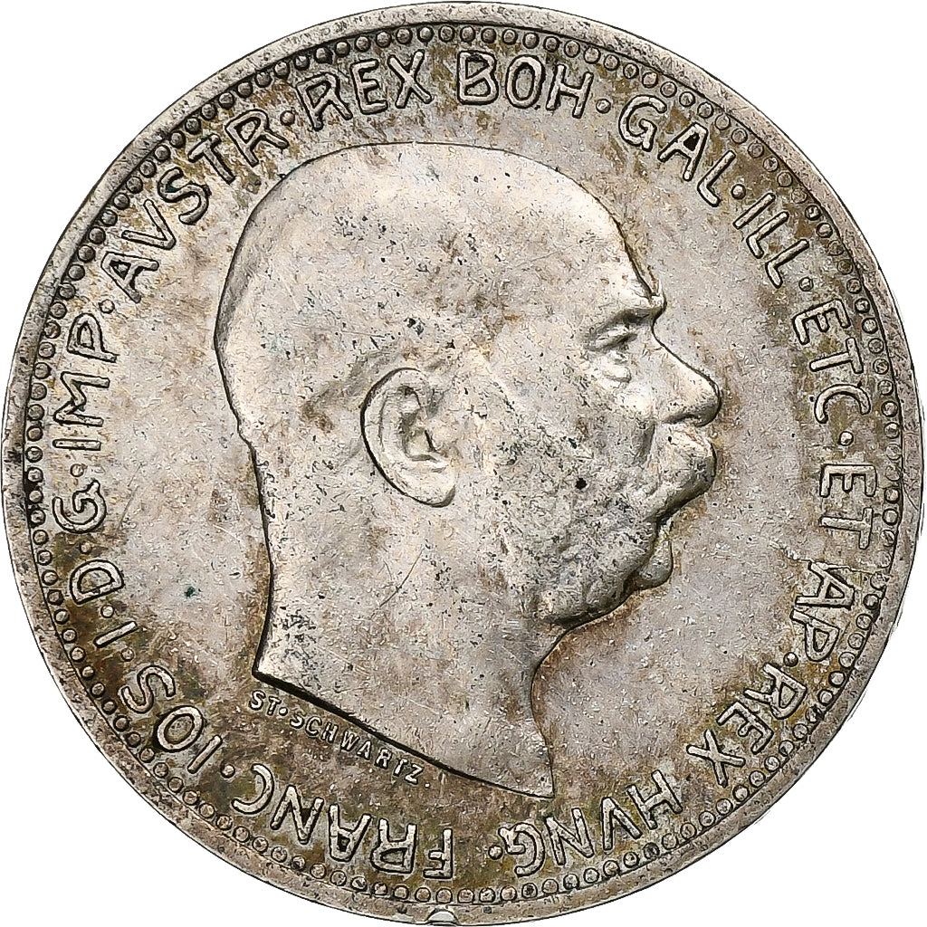 Austria, Franz Joseph I, Corona, 1916, Argento, BB+, KM:2820