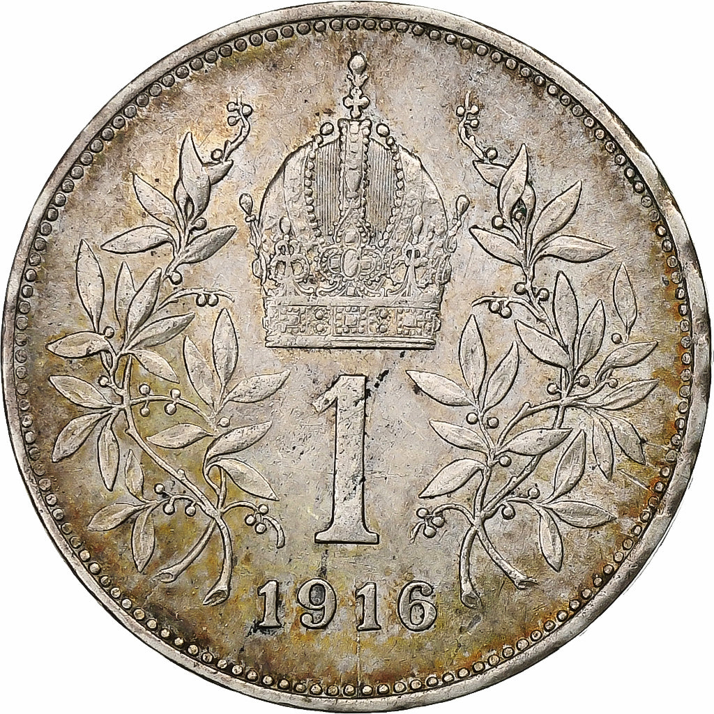 Austria, Franz Joseph I, Corona, 1916, Argento, BB+, KM:2820