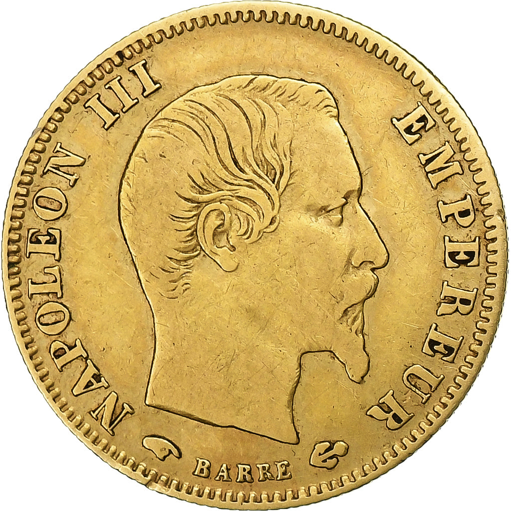 França, 5 Francs, Napoléon III, 1857, Paris, Dourado, VF(30-35), Gadoury:1001