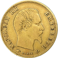 França, 5 Francs, Napoléon III, 1857, Paris, Dourado, VF(30-35), Gadoury:1001