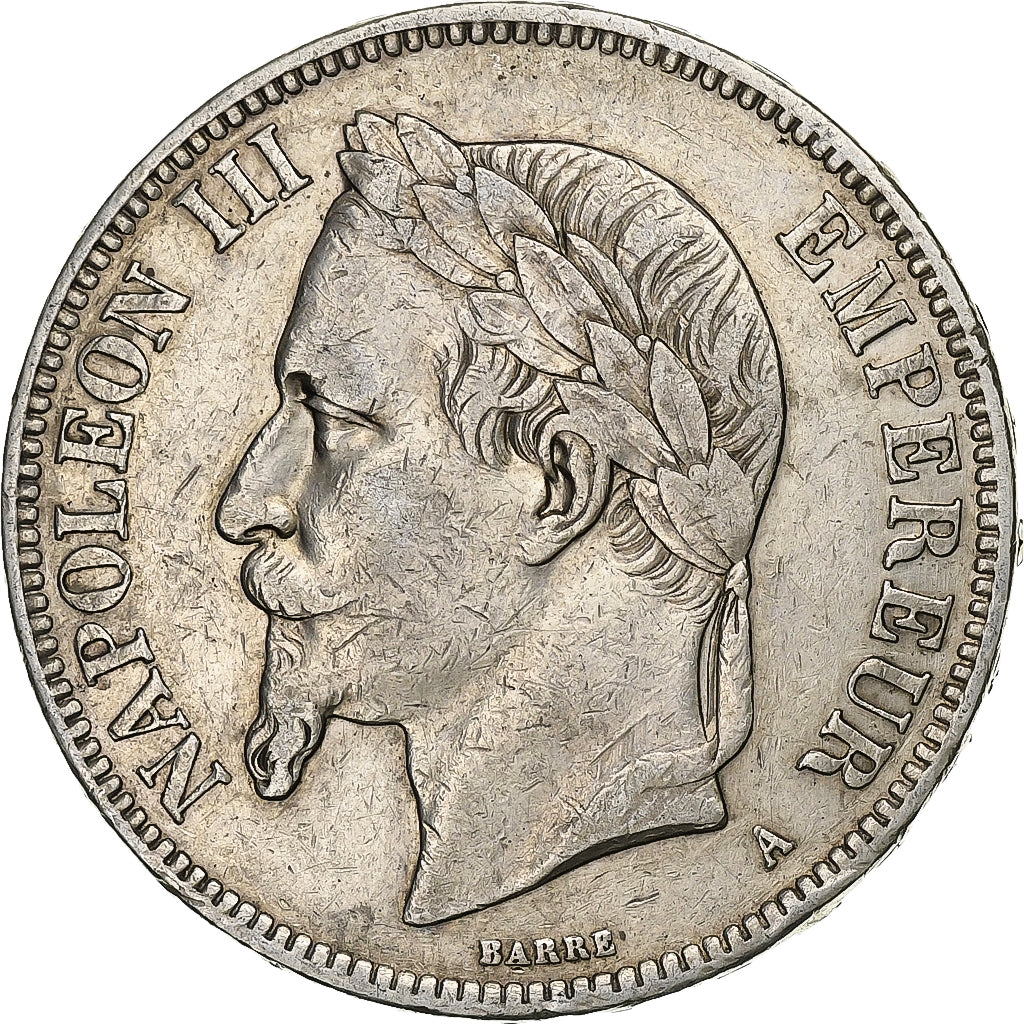 Frankreich, 5 Francs, Napoléon III, 1870, Paris, Silber, S+, Gadoury:739