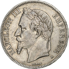 Frankreich, 5 Francs, Napoléon III, 1870, Paris, Silber, S+, Gadoury:739