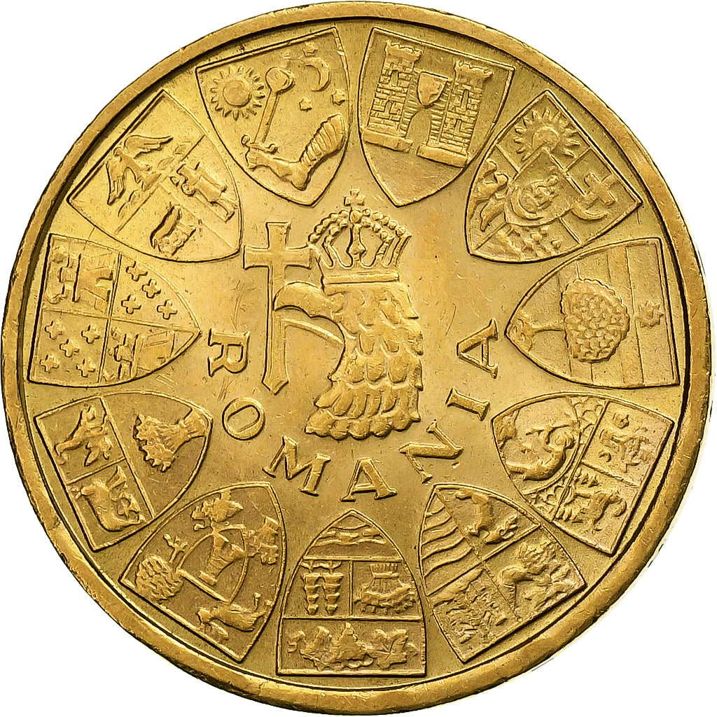 Romania, Mihai I, 20 Lei, 1944, Gold, MS(60-62), KM:M13