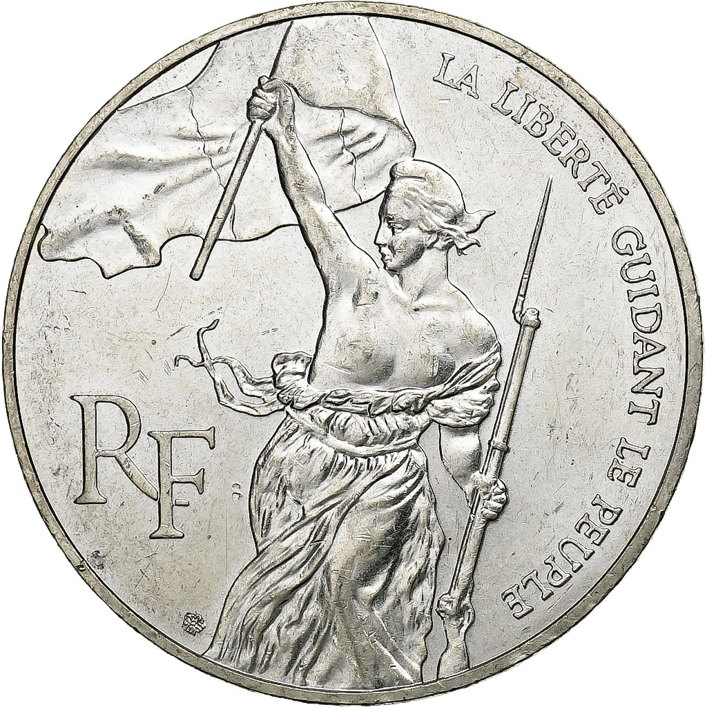France, 100 Francs, Liberté guidant le peuple, 1993, Silver, MS(63)
