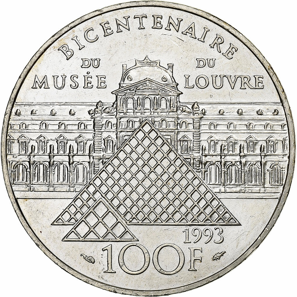 France, 100 Francs, Liberté guidant le peuple, 1993, Silver, MS(63)