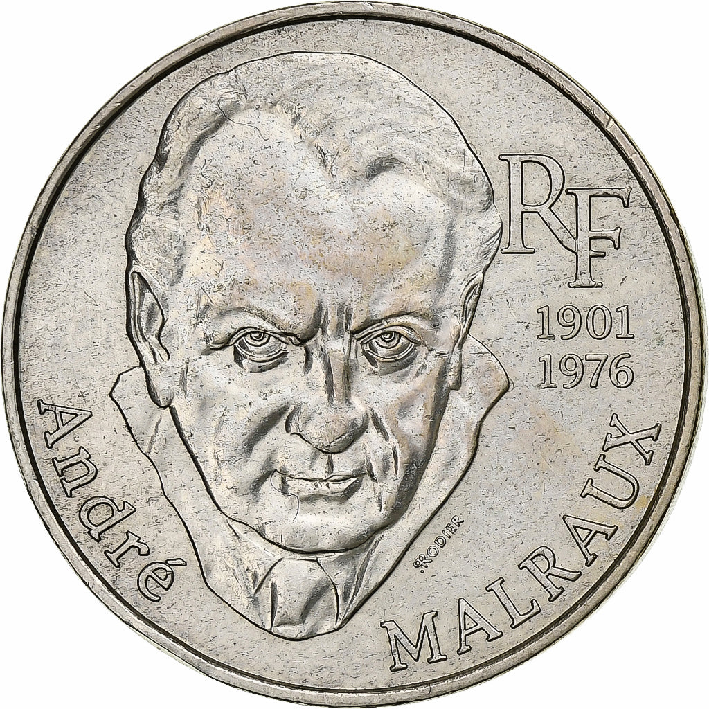 France, 100 Francs, André Malraux, 1997, Silver, AU(55-58), KM:1188