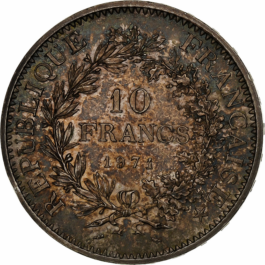 Frankrijk, 10 Francs, Hercule, 1971, Paris, Zilver, PR+, KM:932