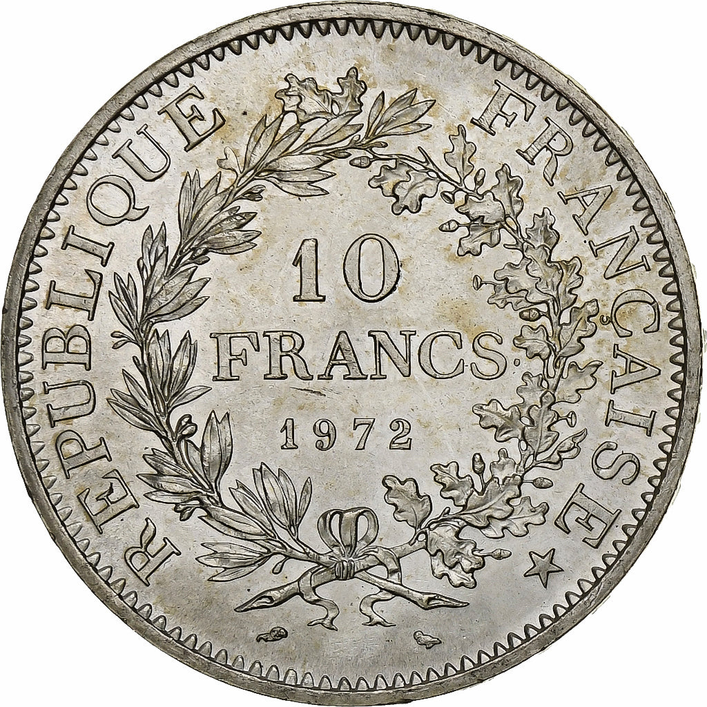 France, 10 Francs, Hercule, 1972, Paris, Silver, MS(64), Gadoury:813, KM:932