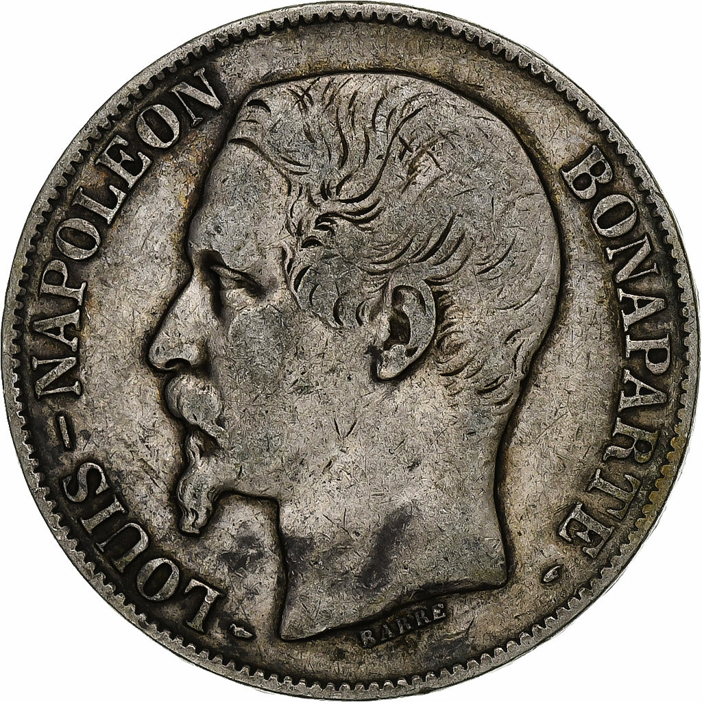 Francia, Louis-Napoléon Bonaparte, 5 Francs, 1852, Paris, Plata, BC+
