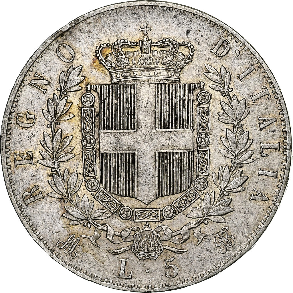 Italy, Vittorio Emanuele II, 5 Lire, 1874, Milan, Silver, EF(40-45), KM:8.3