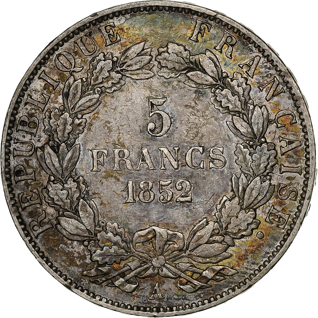 France, Louis-Napoléon Bonaparte, 5 Francs, 1852, Paris, Argent, TB+