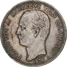 Greece, George I, 5 Drachmai, 1876, Paris, Silver, EF(40-45), KM:46