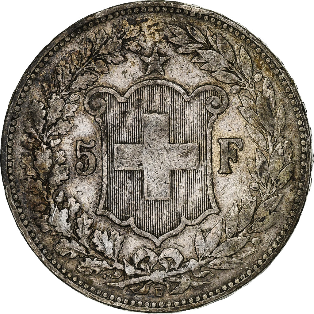 Switzerland, 5 Francs, 1890, Bern, Silver, VF(30-35), KM:34