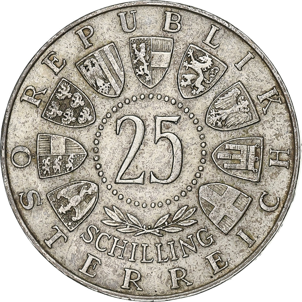 Austria, 25 Schilling, 1956, Plata, MBC+, KM:2881