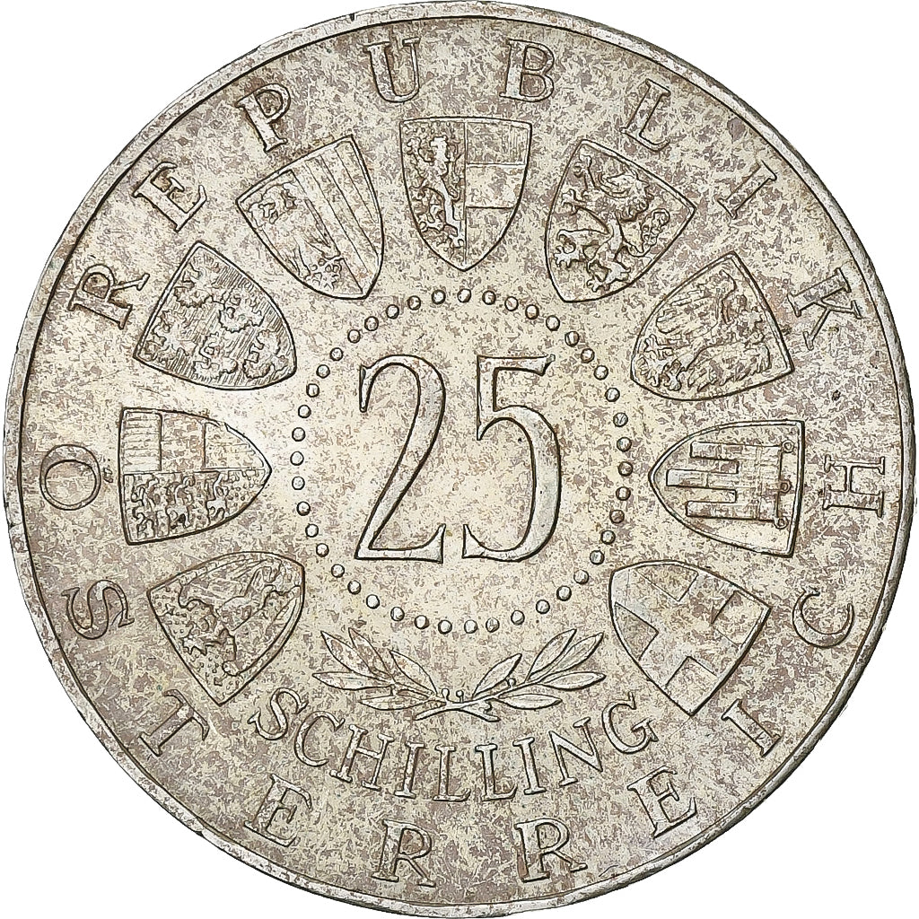 Austria, 25 Schilling, 1957, Silver, AU(55-58), KM:2883