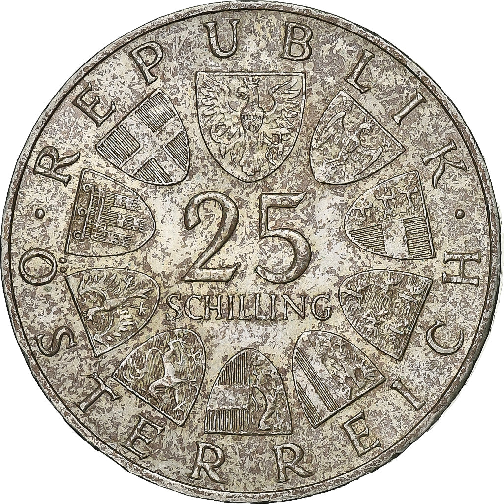 Austria, 25 Schilling, 1965, Plata, EBC, KM:2897