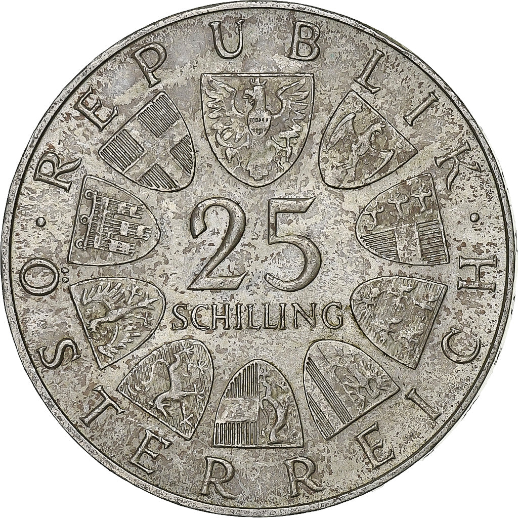 Austria, 25 Schilling, 1968, Plata, MBC+, KM:2903