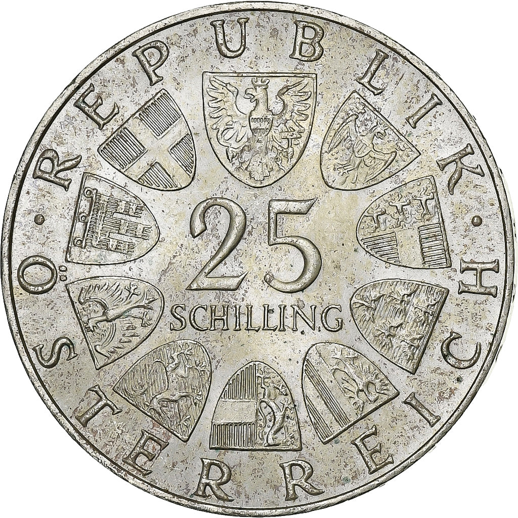 Austria, 25 Schilling, 1969, Plata, EBC+, KM:2905