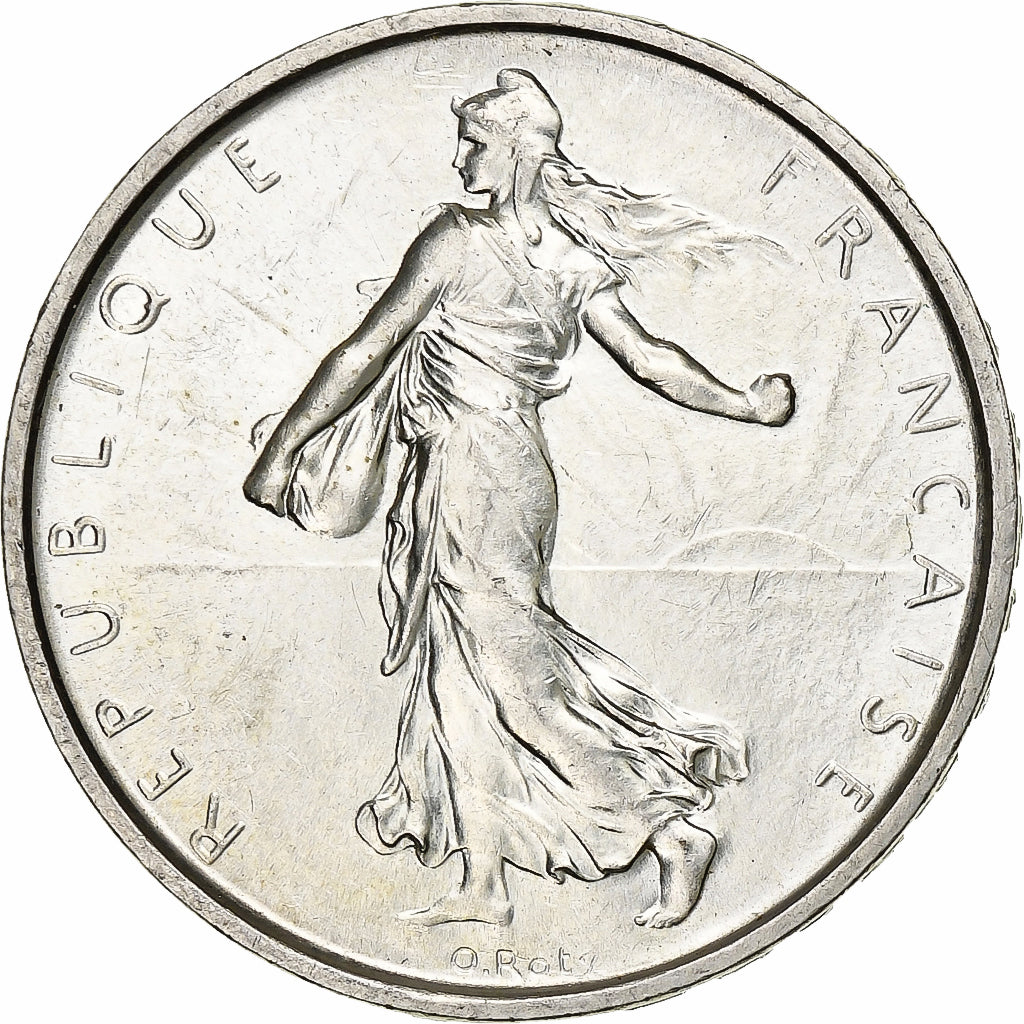 Frankrijk, 5 Francs, Semeuse, 1965, Zilver, UNC-, Gadoury:770, KM:926