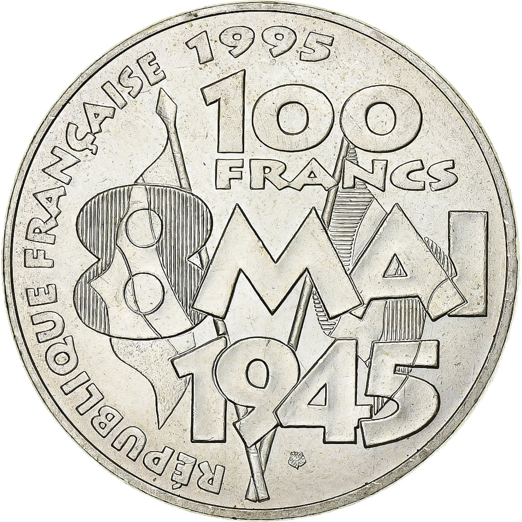 France, 100 Francs, 8 mai 1945, 1995, Paris, Argent, SPL, Gadoury:952, KM:1116.1