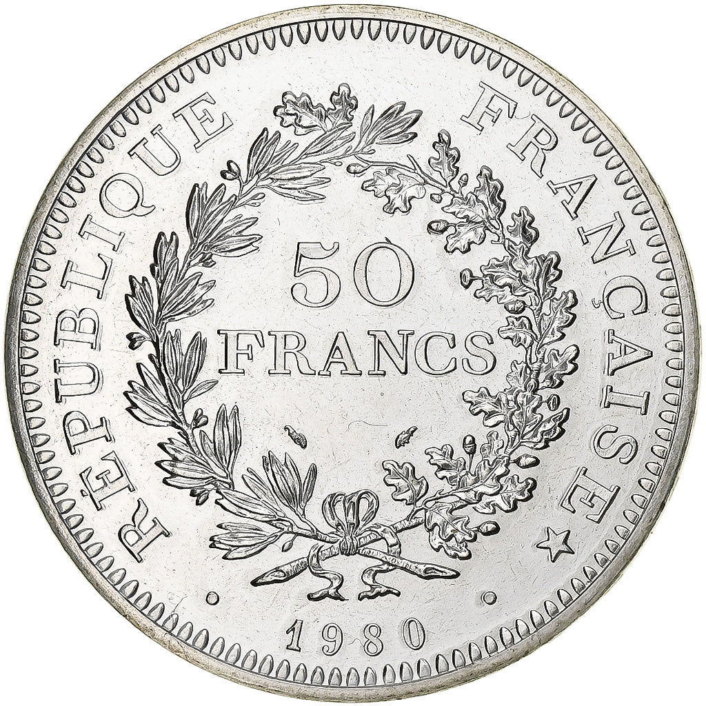 France, 50 Francs, Hercule, 1980, Paris, série FDC, Silver, MS(65-70)
