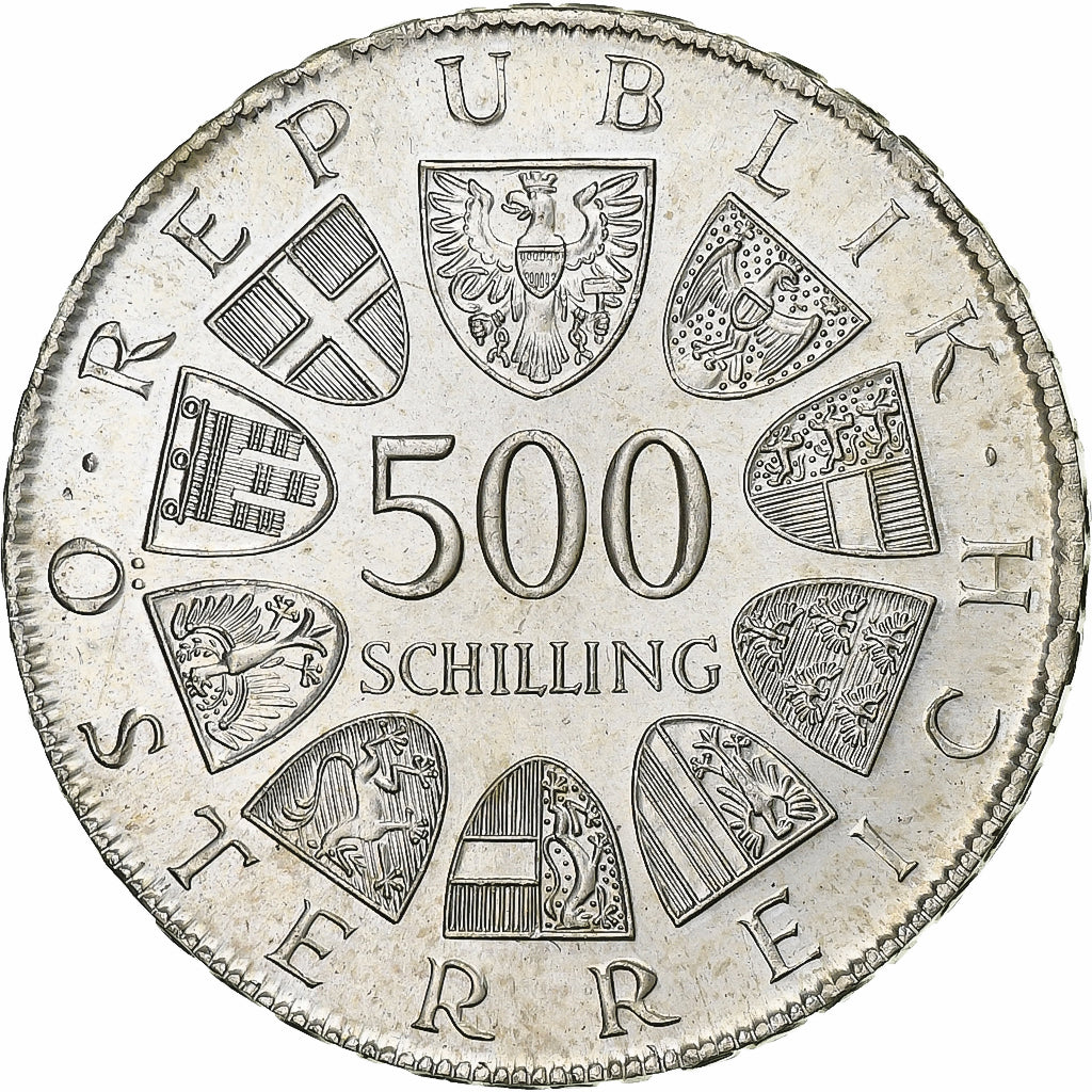 Österreich, 500 Schilling, 1982, Vienna, Silber, UNZ, KM:2958
