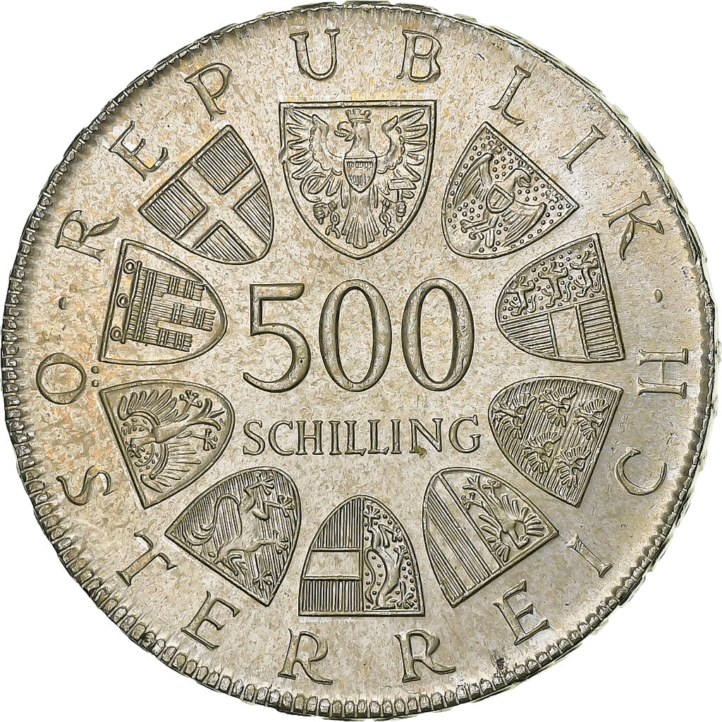 Oostenrijk, 500 Schilling, 1982, Vienna, Zilver, PR+, KM:2957