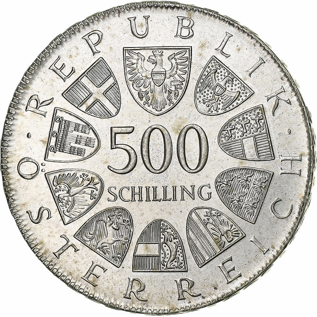 Austria, 500 Schilling, 1982, Vienna, Srebro, MS(63), KM:2956