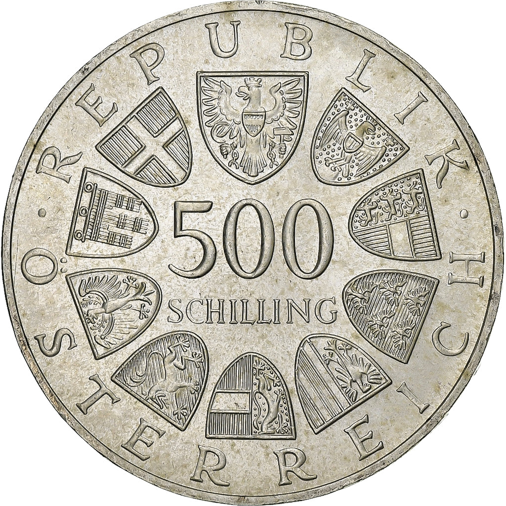 Oostenrijk, 500 Schilling, 1984, Vienna, Zilver, PR+, KM:2968