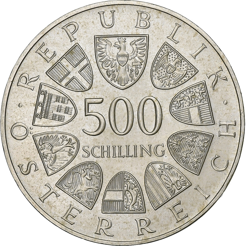 Oostenrijk, 500 Schilling, 1984, Vienna, Zilver, UNC-, KM:2966
