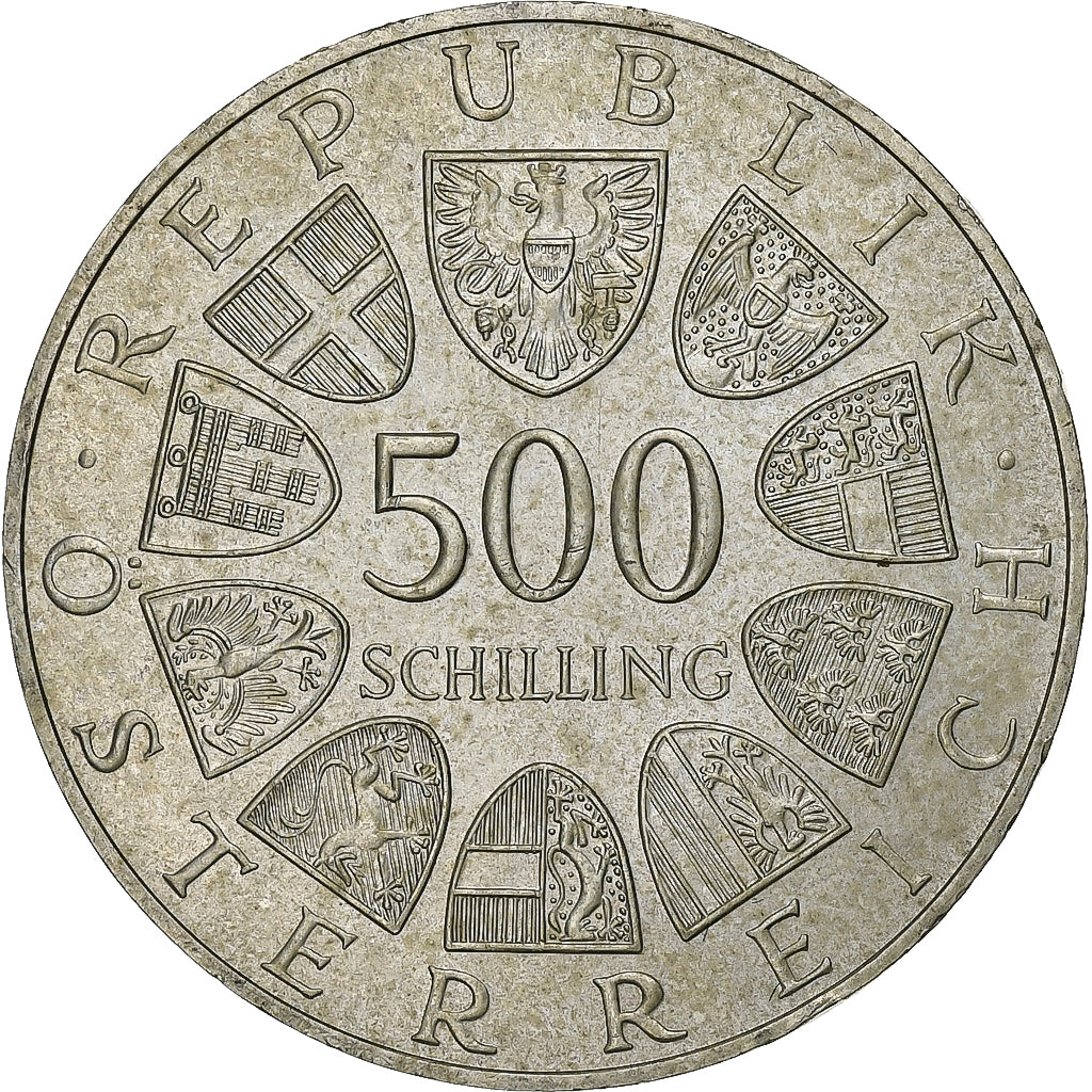 Austria, 500 Schilling, 1986, Vienna, Silver, AU(55-58), KM:2976