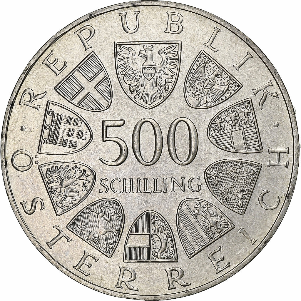 Oostenrijk, 500 Schilling, 1987, Vienna, Zilver, UNC-, KM:2983
