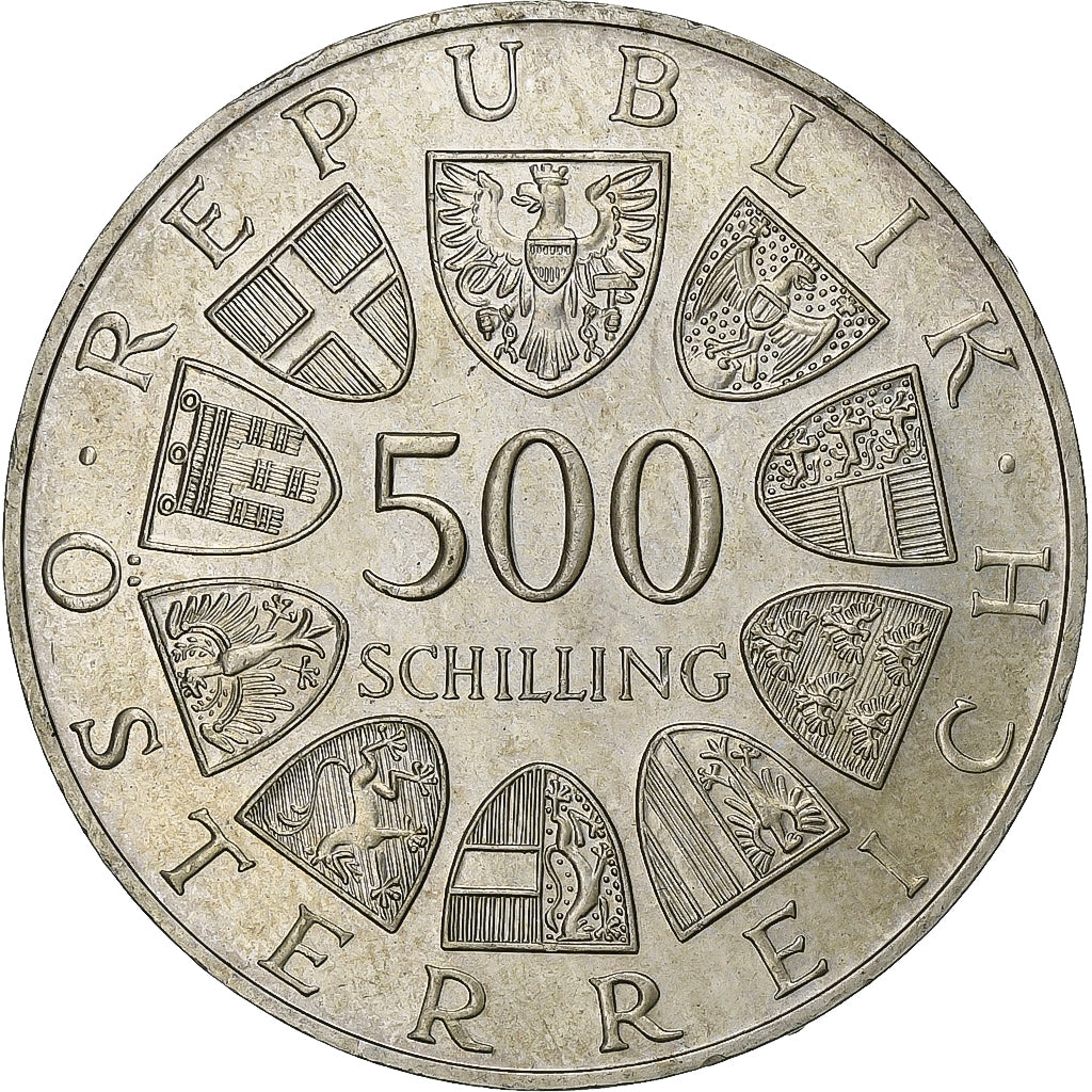 Austria, 500 Schilling, 1988, Vienna, Srebro, MS(63), KM:2986
