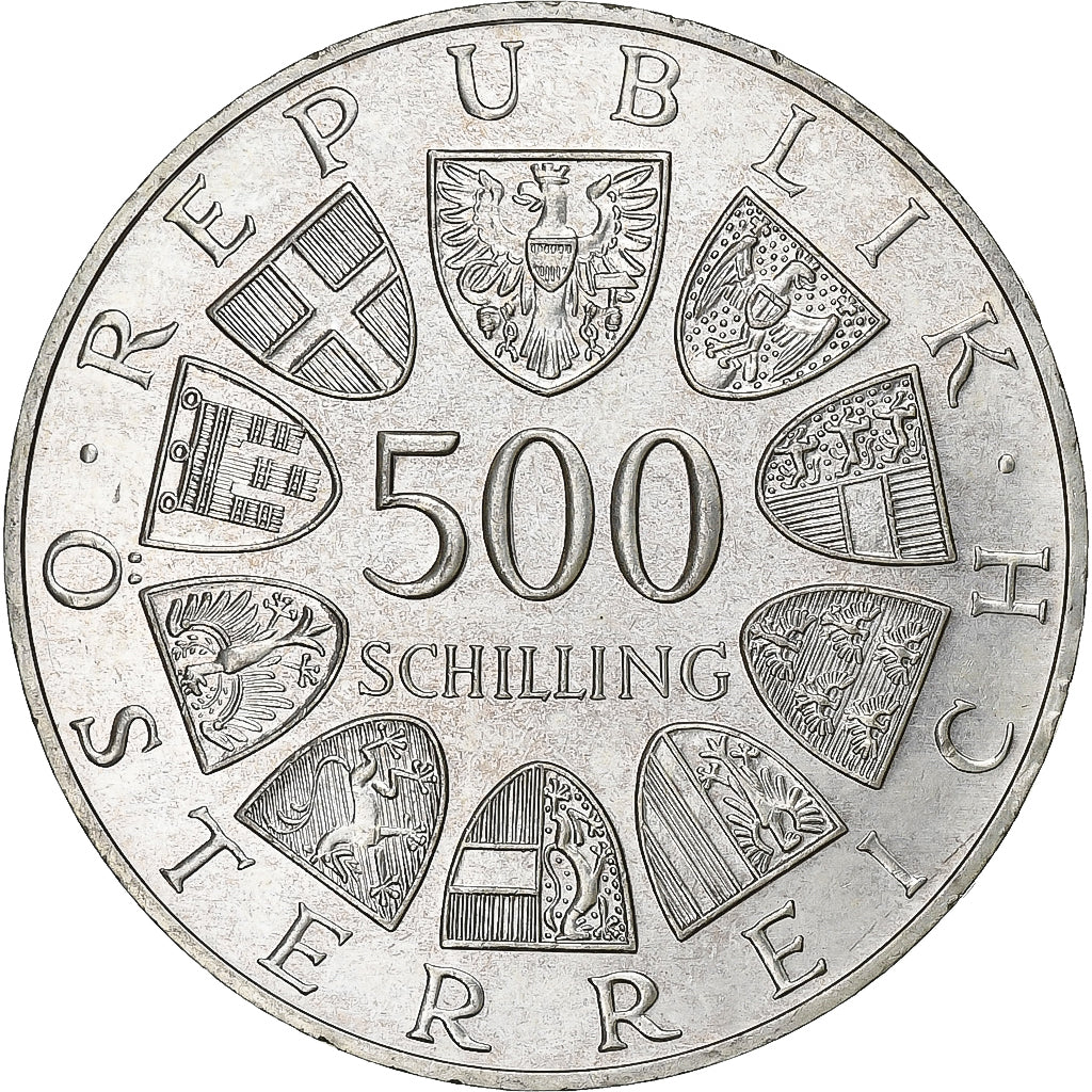 Austria, 500 Schilling, 1988, Vienna, Srebro, MS(63), KM:2984