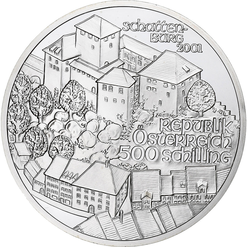 Áustria, 500 Schilling, 2001, Vienna, Proof, Prata, MS(65-70), KM:3080