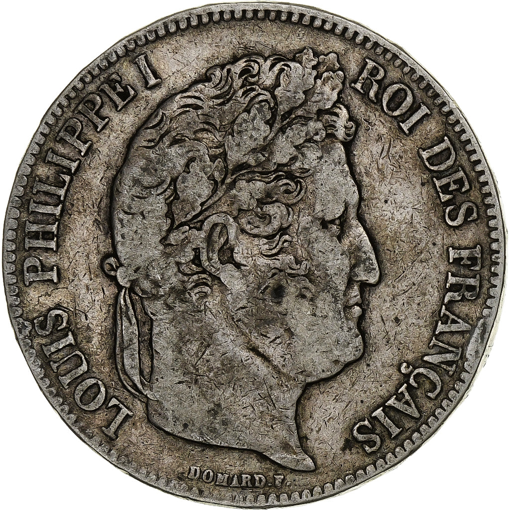 Francia, 5 Francs, Louis-Philippe, 1834, Nantes, Plata, BC+, Gadoury:678