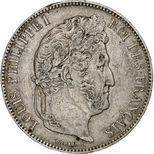 França, 5 Francs, Louis-Philippe, 1834, Bordeaux, Prata, VF(30-35)