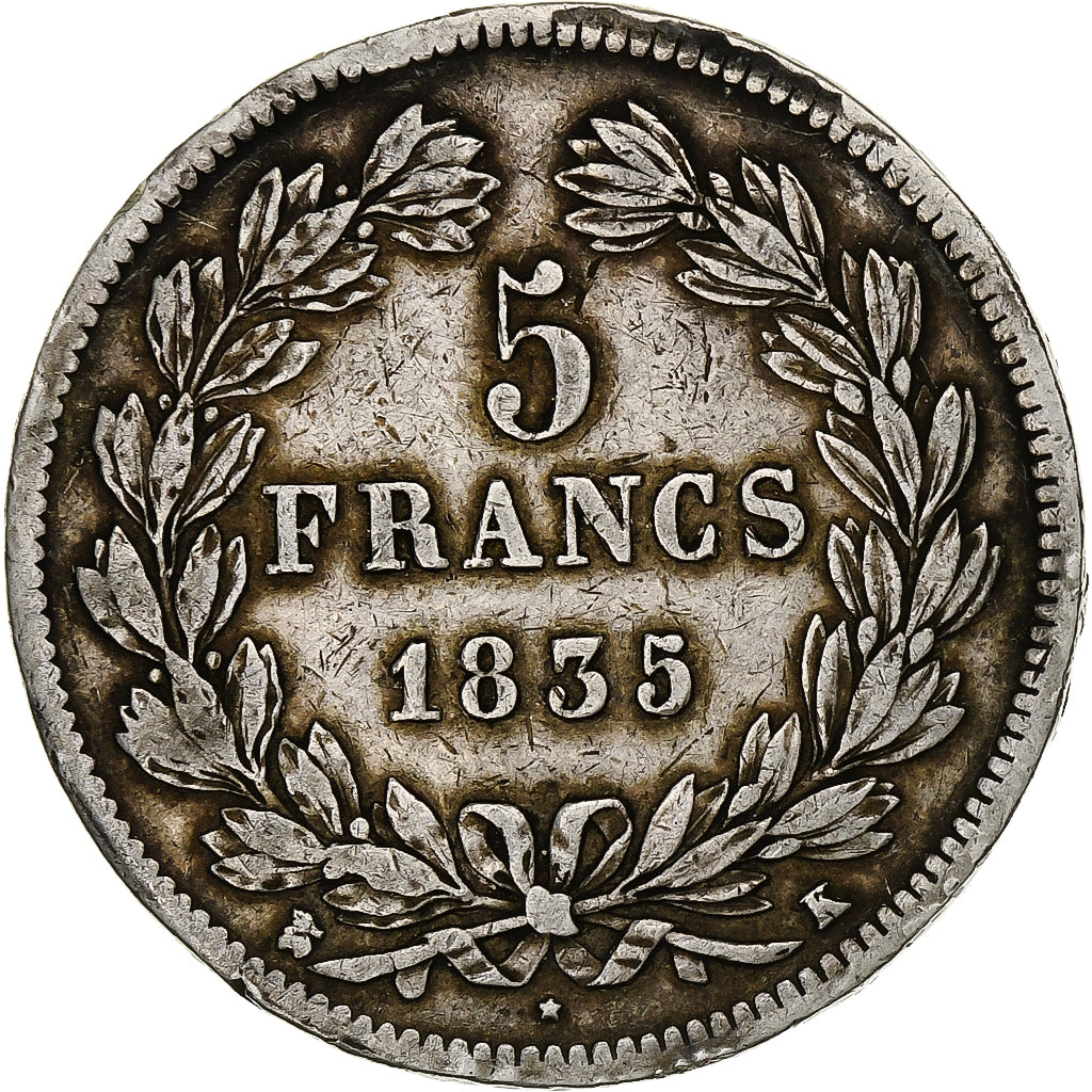 Frankreich, 5 Francs, Louis-Philippe, 1835, Bordeaux, Silber, S, Gadoury:678