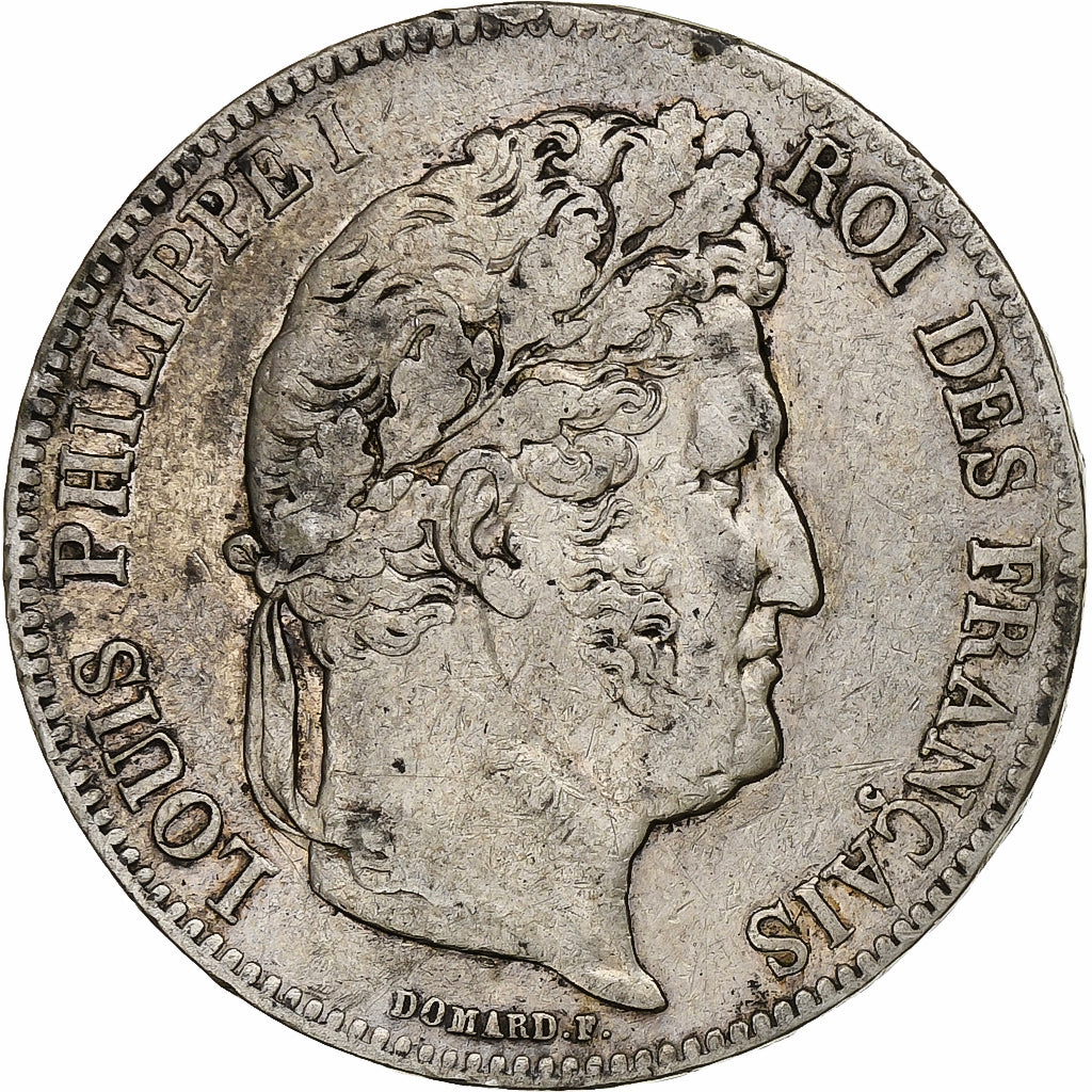 Francia, 5 Francs, Louis-Philippe, 1838, Strasbourg, Argento, MB+, Gadoury:678