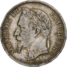 Francia, 5 Francs, Napoléon III, 1869, Strasbourg, Argento, MB+, Gadoury:739